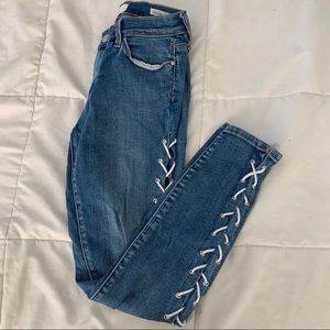 Pacsun skinny jeans with crossed sides